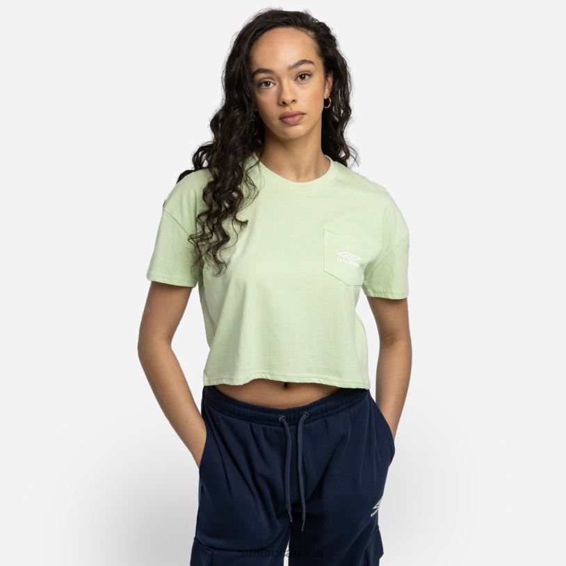 Seafoam/White Clothing Diamond Crop Tee Women Umbro 262Z8408