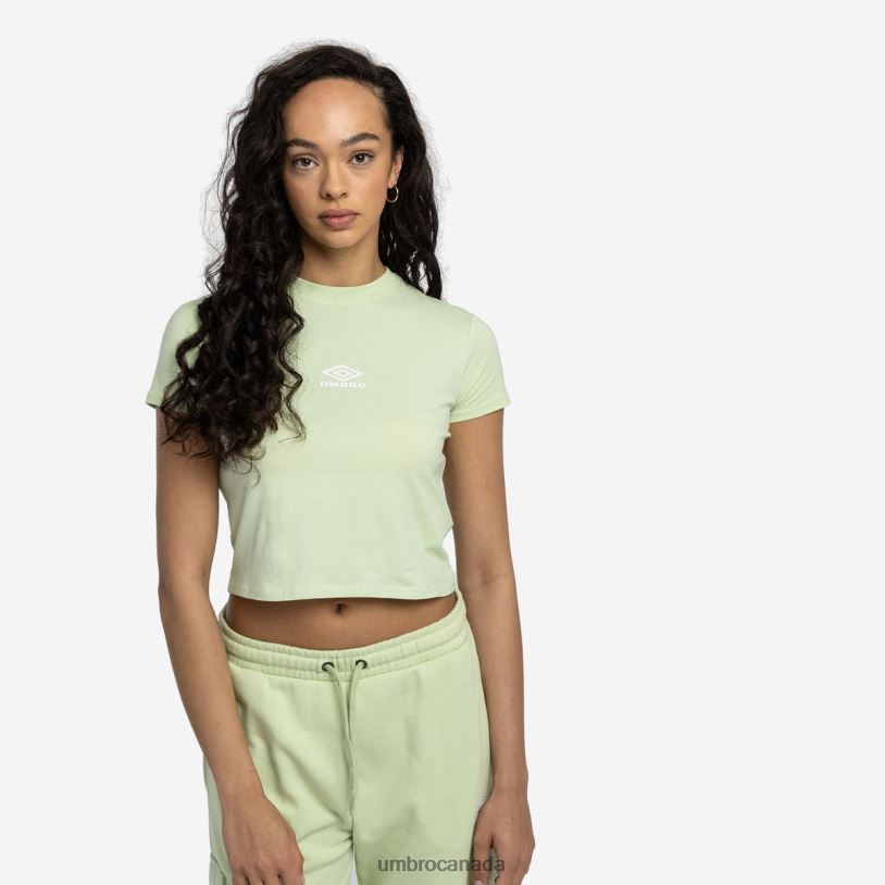Seafoam/White Clothing Diamond Fitted Crop Tee Women Umbro 262Z8410