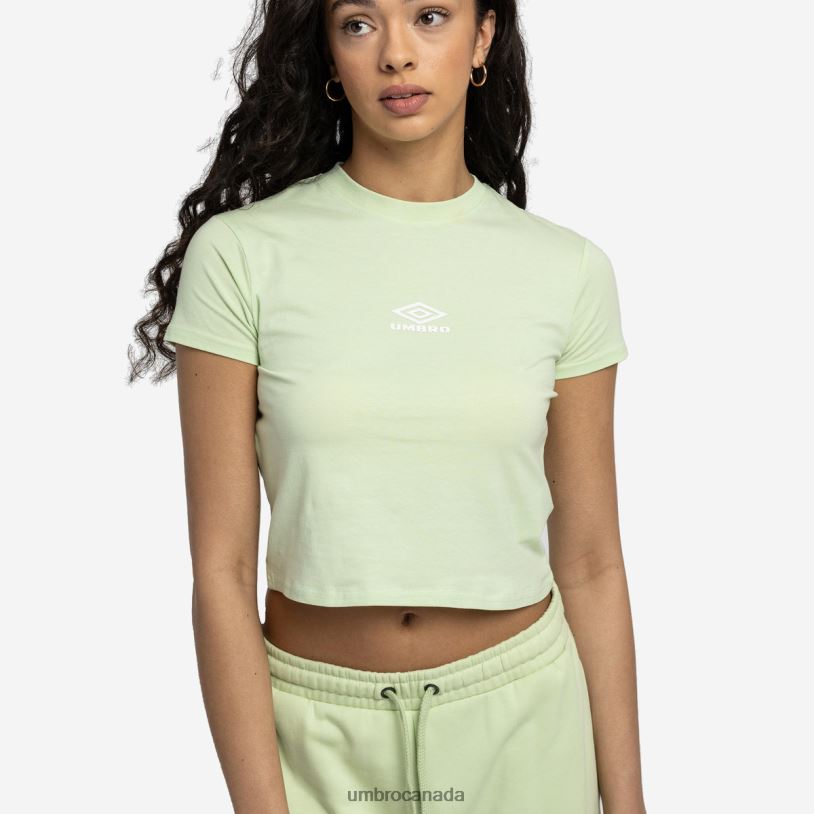Seafoam/White Clothing Diamond Fitted Crop Tee Women Umbro 262Z8410