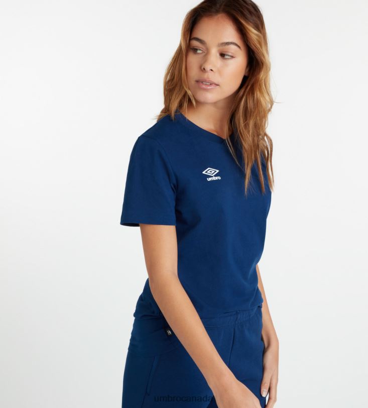 TW Navy/White Clothing Club Leisure Crew Tee Women Umbro 262Z8401
