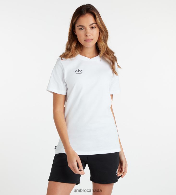 White/Black Clothing Club Leisure Crew Tee Women Umbro 262Z8404