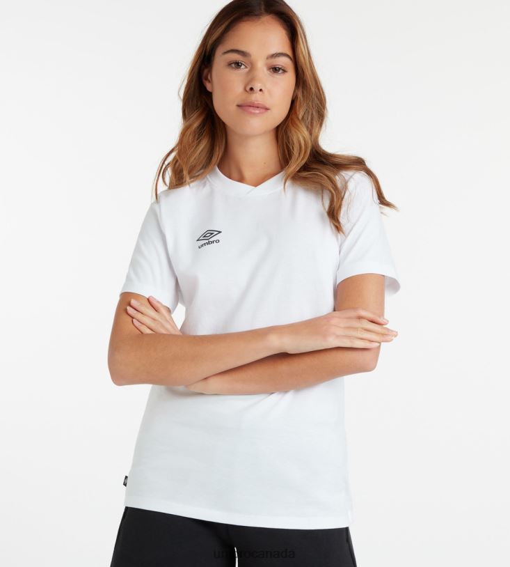 White/Black Clothing Club Leisure Crew Tee Women Umbro 262Z8404