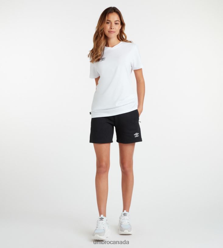 White/Black Clothing Club Leisure Crew Tee Women Umbro 262Z8404