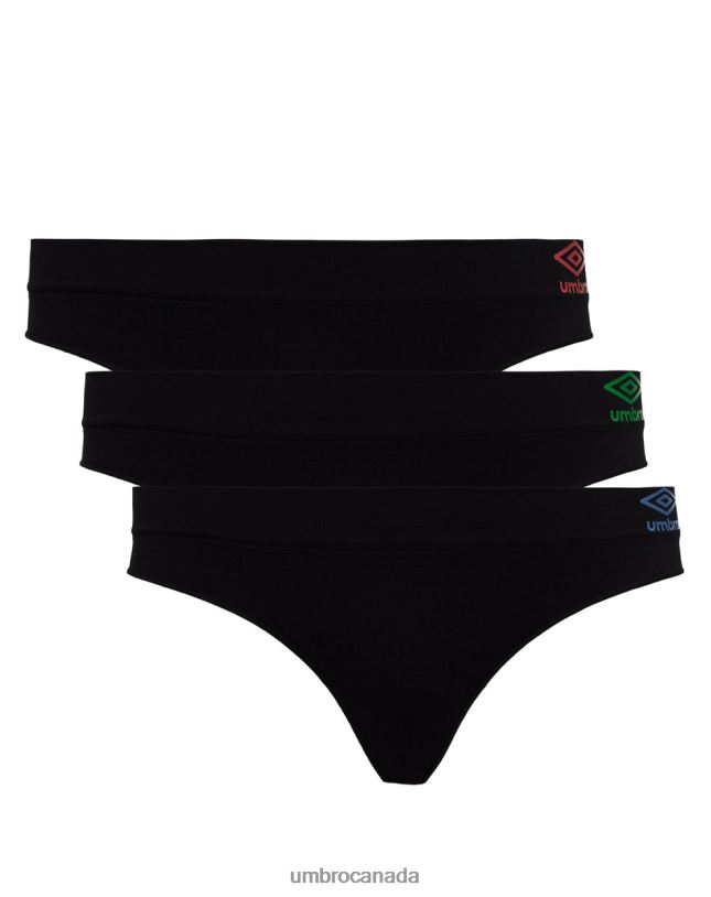 Black Clothing Beth Seamless Thong (3 Pack) Women Umbro 262Z8546