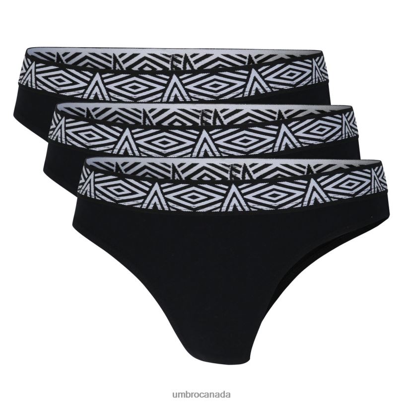 Black Clothing Core Thongs 3 Pack Women Umbro 262Z8536