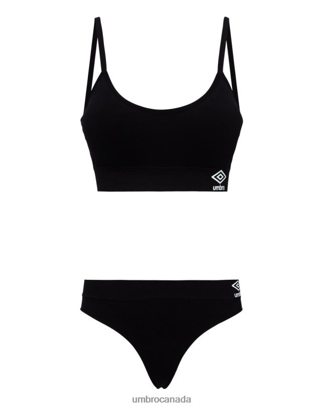 Black Clothing Pernille Seamless Bra And Thong Set Women Umbro 262Z8551
