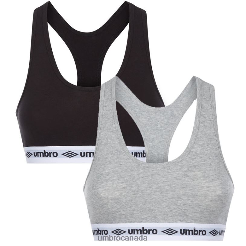 Black/Grey M Clothing Core Bra 2-pack Women Umbro 262Z8557