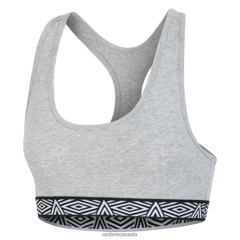Black/Grey Marl Clothing Core Ladies Bra Top 2 Pack Women Umbro 262Z8538