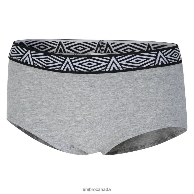 Black/Grey Marl Clothing Core Ladies Hipster 2 Pack Women Umbro 262Z8542