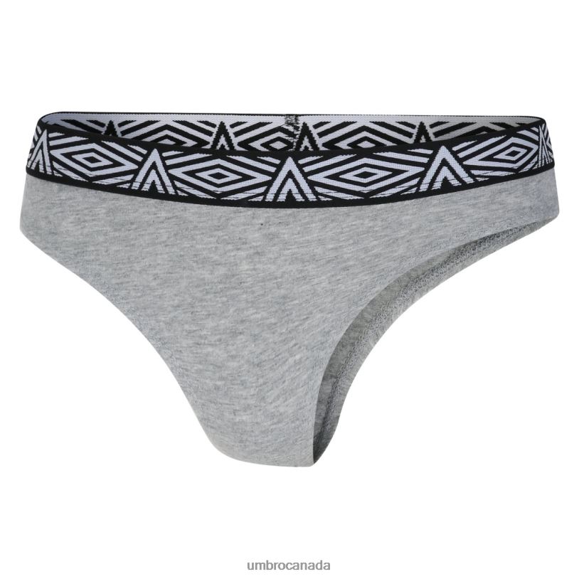 Black/Grey/White Clothing Core Thongs 3 Pack Women Umbro 262Z8535