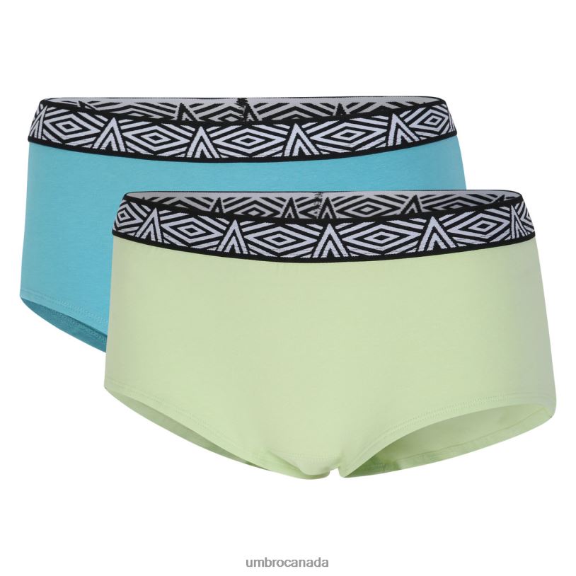 Green/Turquoise Clothing Core Ladies Hipster 2 Pack Women Umbro 262Z8543