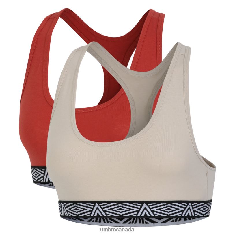 Orange/Clay Clothing Core Ladies Bra Top 2 Pack Women Umbro 262Z8537