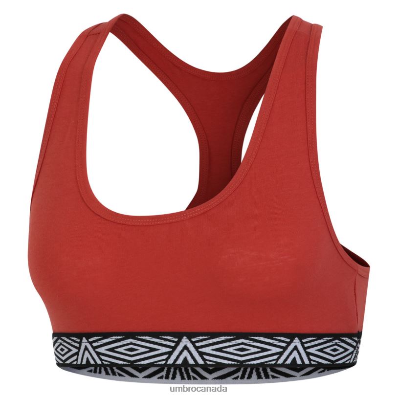 Orange/Clay Clothing Core Ladies Bra Top 2 Pack Women Umbro 262Z8537